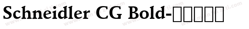 Schneidler CG Bold字体转换